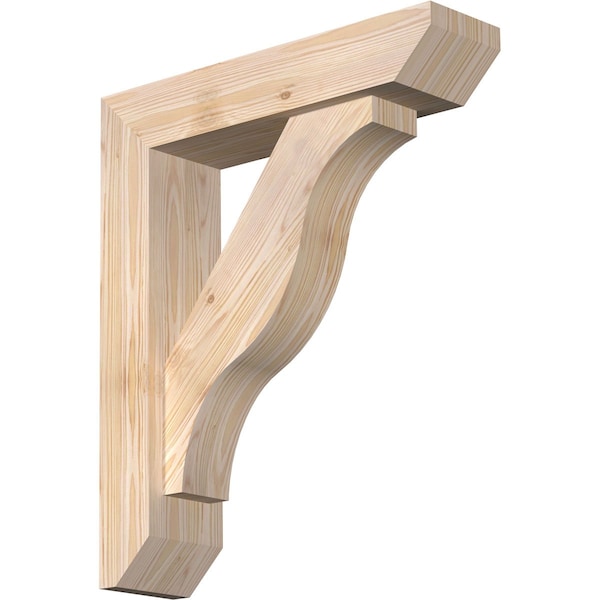 Ekena Millwork Funston Slat Smooth Bracket w/ Offset Brace, Douglas Fir, 5 1/2"W x 22"D x 26"H BKT0604X22X26FST06SDF - main